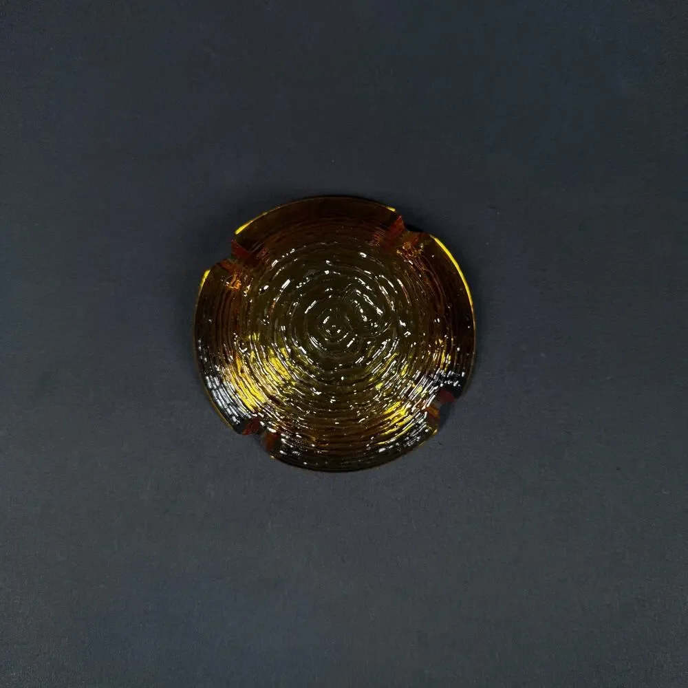 Vintage Soreno Glass Ashtray Honey Gold Amber 4.25